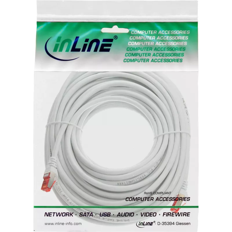 InLine patch-kaapeli S/FTP PiMF Cat.6 250MHz PVC kupari valkoinen 10m