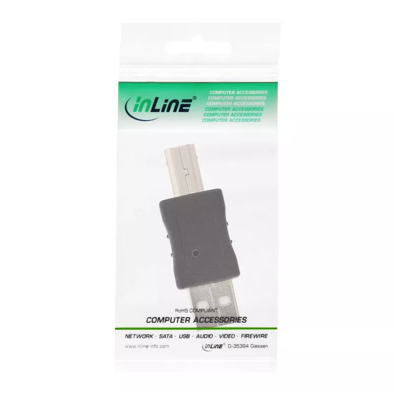 USB 2.0 -adapteri Type-A uros / Type-B uros InLine 33443A