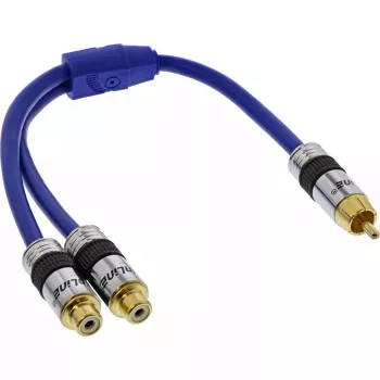 InLine RCA Y-kaapeli Premium 1x RCA-uros / 2x RCA-naaras 0,25 m