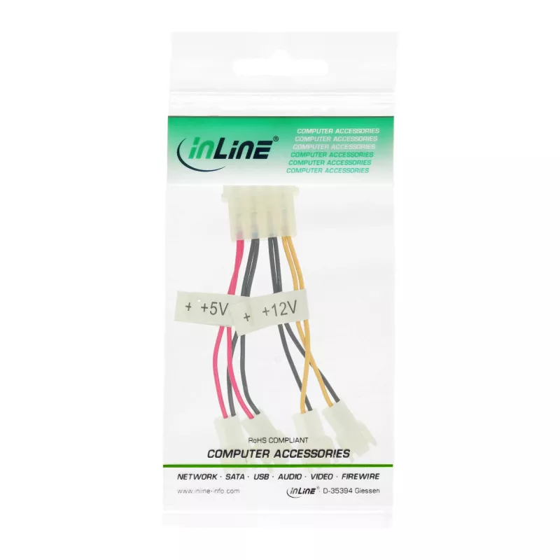 InLine tuuletin-adapterikaapeli 2x 12V ja 2x 5V 4 tuulettimelle 33005B