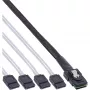InLine SAS-kaapeli, Mini SAS SFF8087 4x SATA, crossover, OCF, 0,50 m
