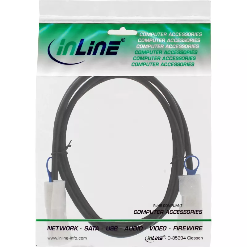 InLine SAS-kaapeli, Mini-SAS 26-pin SFF-8088 Mini-SAS 26-pin SFF-8088, 0,5 m