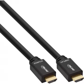 InLine High Speed HDMI -kaapeli Ethernetillä, aktiivinen, M/M, musta, kullatut kontaktit, 40 m