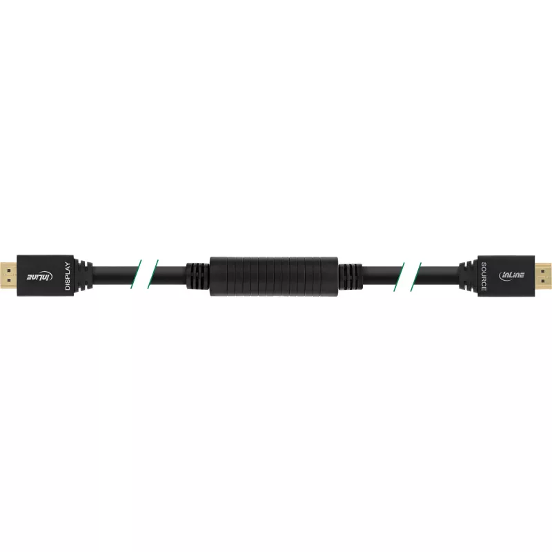 InLine High Speed HDMI -kaapeli Ethernetillä, aktiivinen, M/M, musta, kullatut kontaktit, 40 m