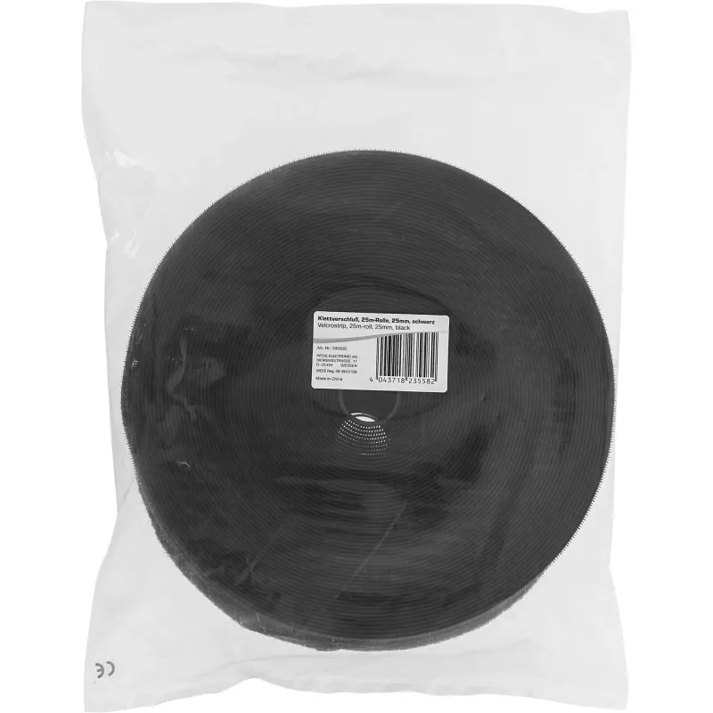 InLine nippuside tarranauhalla 25 mm musta 25 m