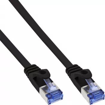 Litteä patchkaapeli U/FTP Cat.6A InLine 71800S 10 m musta