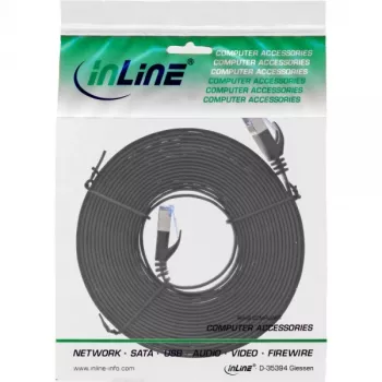 InLine litteä patchkaapeli, U/FTP, Cat.6A, musta, 5 m