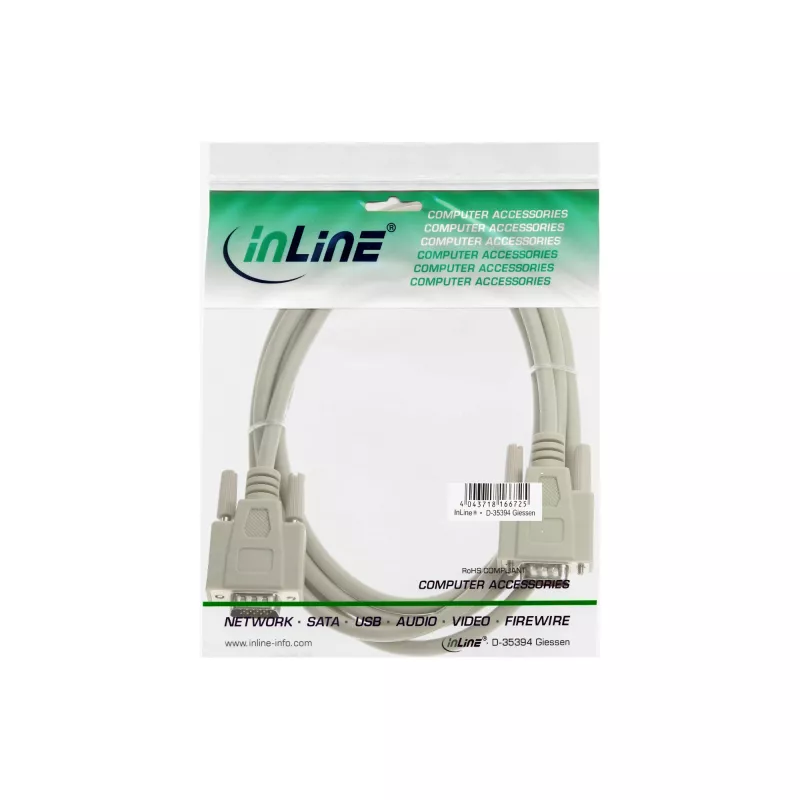 VGA-kaapeli 15 Pin HD pistoke / pistoke beige 10 m InLine 17712E