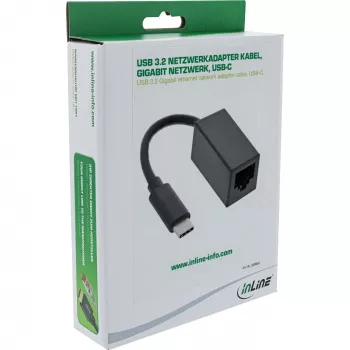InLine USB 3.2 Gigabit Ethernet -verkkosovitinkaapeli, USB-C