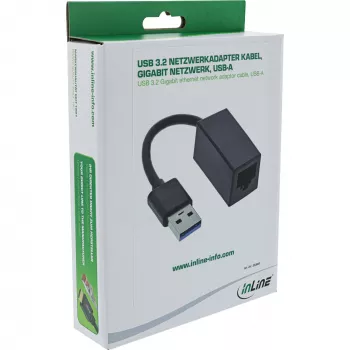 InLine USB 3.2 Gigabit Ethernet -verkkosovitinkaapeli, USB-A