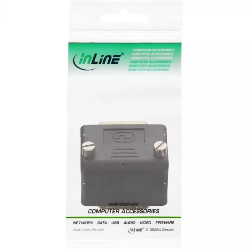 InLine DVI-I-sovitin 90° kulma digitaalinen + analoginen 24+5 uros/naaras musta