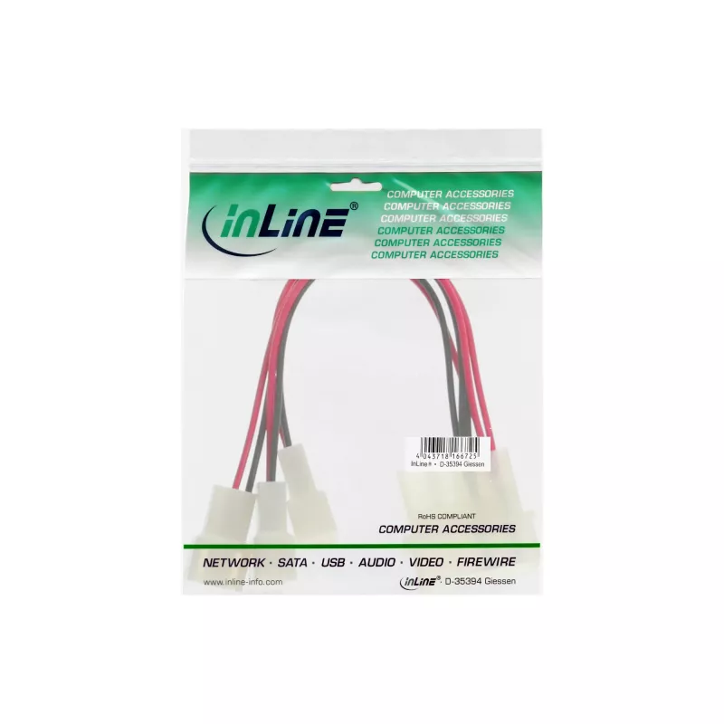 InLine PC-tuuletinadapterikaapeli 12V / 5V enintään 3 tuulettimelle 33005A