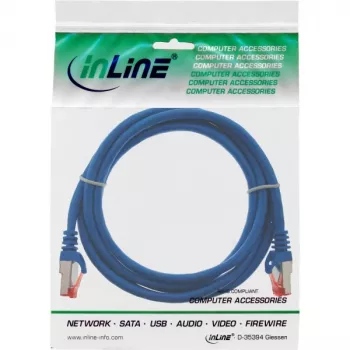 InLine verkkokaapeli S/FTP PiMF Cat.6 250MHz PVC kupari sininen 0,25m