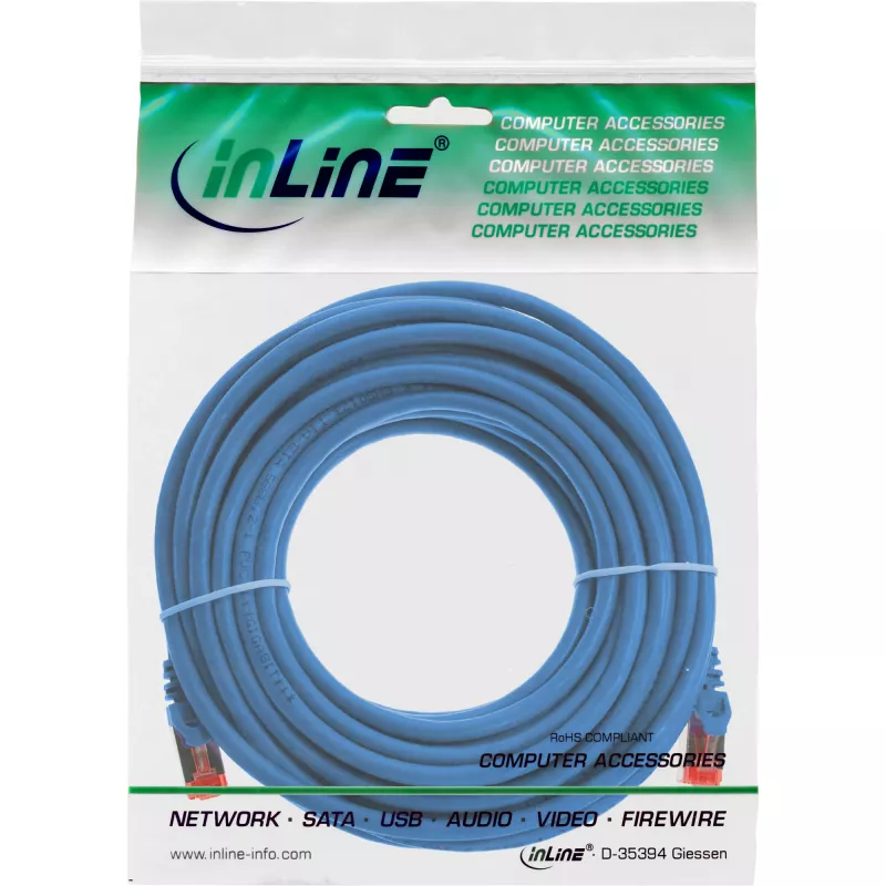 InLine verkkokaapeli S/FTP PiMF Cat.6 250MHz PVC kupari sininen 7,5m
