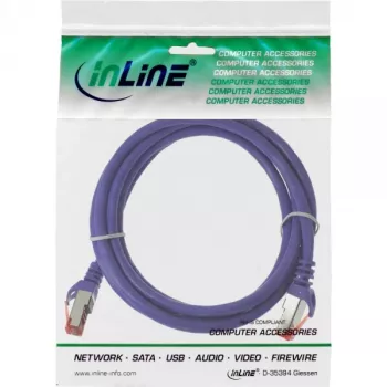 InLine verkkokaapeli S/FTP PiMF Cat.6 250MHz PVC kupari violetti 0,3m
