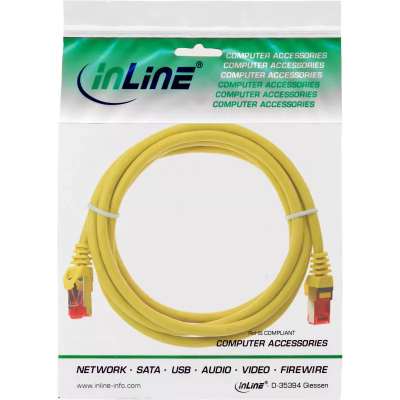 InLine verkkokaapeli S/FTP PiMF Cat.6 250MHz PVC kupari keltainen 3m