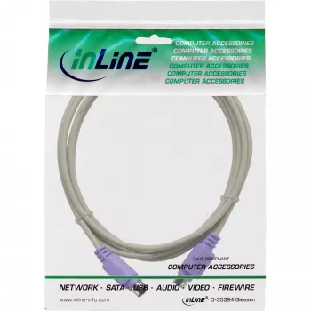 InLine PS/2-kaapeli uros/uros harmaa violetti liitin 2 m