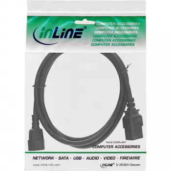 InLine virtasovitinkaapeli, IEC-60320 C14 - C19, 3x1,5mm², max. 10A, 0,5m