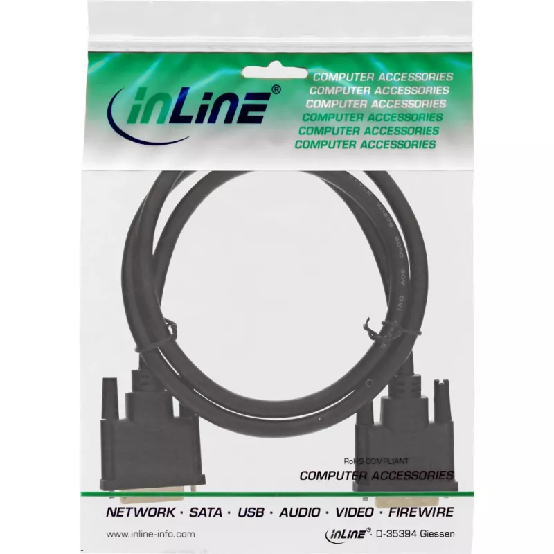 InLine DVI-D-kaapeli, Premium, 24+1 uros/uros, Dual Link, kullattu, 2 m