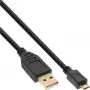 InLine Micro-USB 2.0 -kaapeli, USB Type-A-uros / Micro-B-uros, musta, 5 m