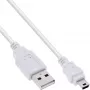 InLine USB 2.0 Mini -kaapeli, Type-A-uros / Mini-B-uros (5-napainen), valkoinen, 1 m