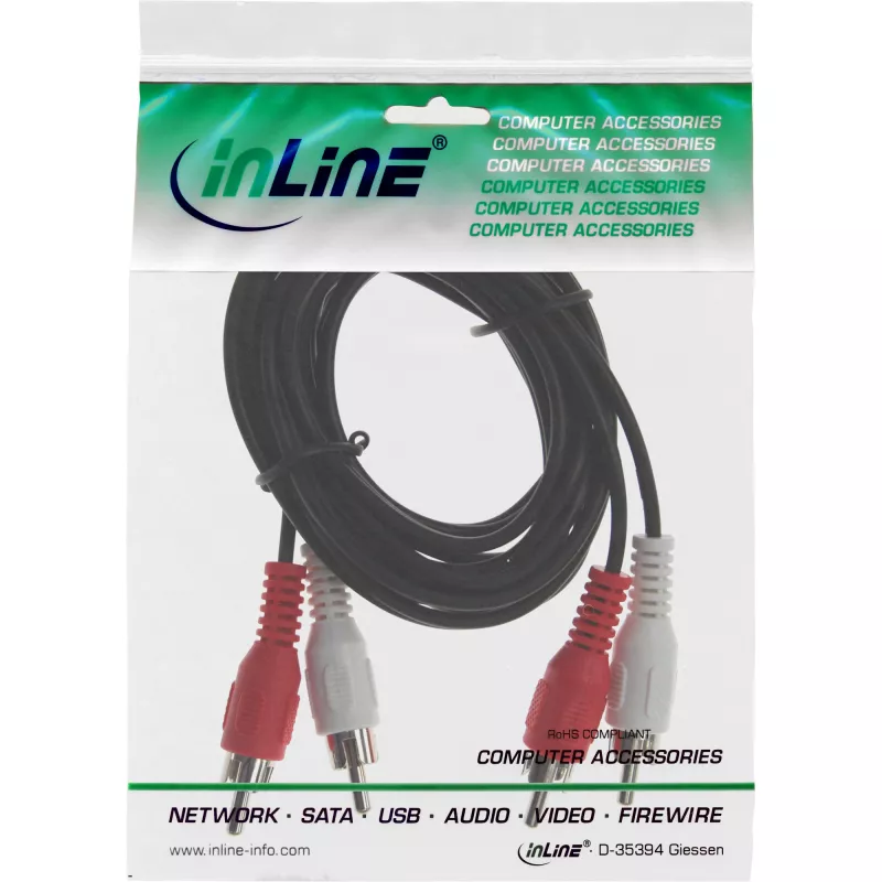 InLine audiokaapeli 2x RCA uros/uros 3 m InLine 89938A