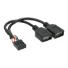 InLine USB 2.0 -adapterikaapeli sisäinen 2x USB Type-A -liitin / emolevyn header