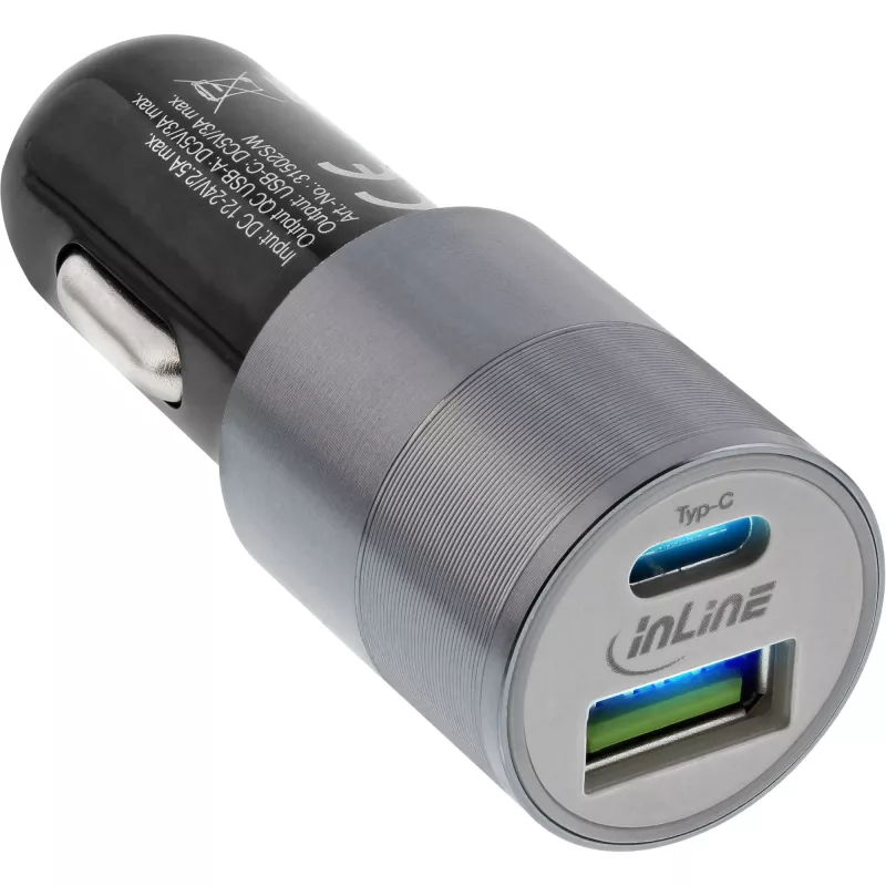 InLine USB-autolaturi virtalähde Quick Charge 3.0, musta