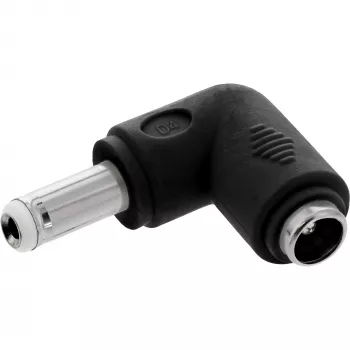 DC-adapteri InLine 5,5×2,5 mm kulmaliitin uros–liitin, 5 V tulo, sisä, musta