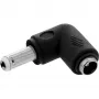 DC-adapteri InLine 5,5×2,5 mm kulmaliitin uros–liitin, 5 V tulo, sisä, musta