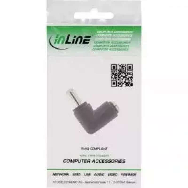 InLine DC-adapteri 5,5x2,1 mm DC-uros/naaras kulma universaali musta