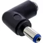 InLine DC-adapteri 5,5x2,1 mm DC-uros/naaras kulma universaali musta