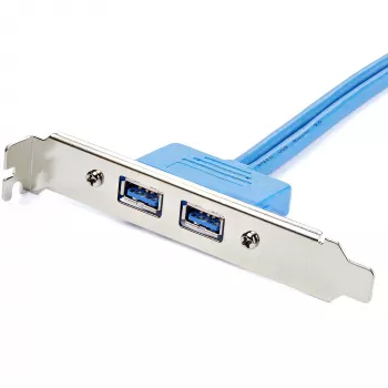 StarTech.com 2-porttinen USB 3.0 Type-A -korttipaikkapeltiadapteri, IDC, USB 3.2 Gen 1 (3.1 Gen 1), sininen, ruostumaton teräs, 0,5 m, CE, REACH, 500 mm