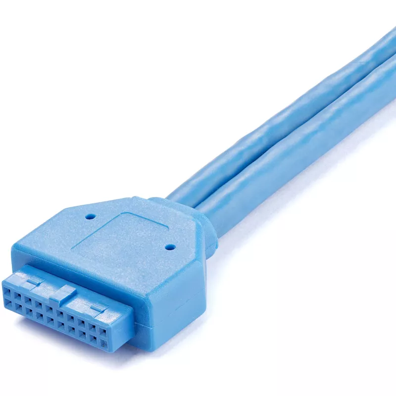 StarTech.com 2-porttinen USB 3.0 Type-A -korttipaikkapeltiadapteri, IDC, USB 3.2 Gen 1 (3.1 Gen 1), sininen, ruostumaton teräs, 0,5 m, CE, REACH, 500 mm