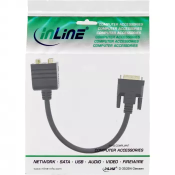 DVI-I-adapterikaapeli InLine 17301 DVI-I-uros / DVI-I-liitin + S-VGA-liitin