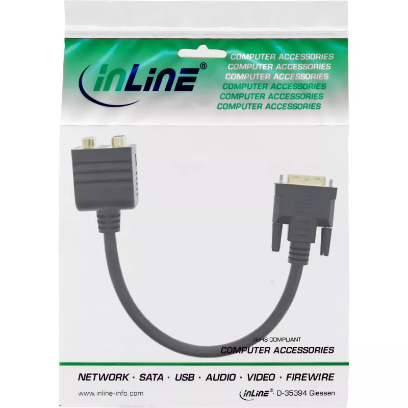 DVI-I-adapterikaapeli InLine 17301 DVI-I-uros / DVI-I-liitin + S-VGA-liitin