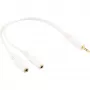 InLine stereo Y-kaapeli 3,5 mm:n plugi uros 2 x 3,5 mm:n plugi naaras valkoinen/kulta, 0,1 m