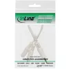 InLine stereo Y-kaapeli 3,5 mm:n plugi uros 2 x 3,5 mm:n plugi naaras valkoinen/kulta, 0,1 m