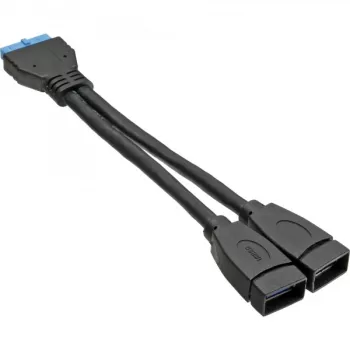 InLine USB 3.0 -adapterikaapeli sisäinen 2x USB Type-A naaras / emolevyn header