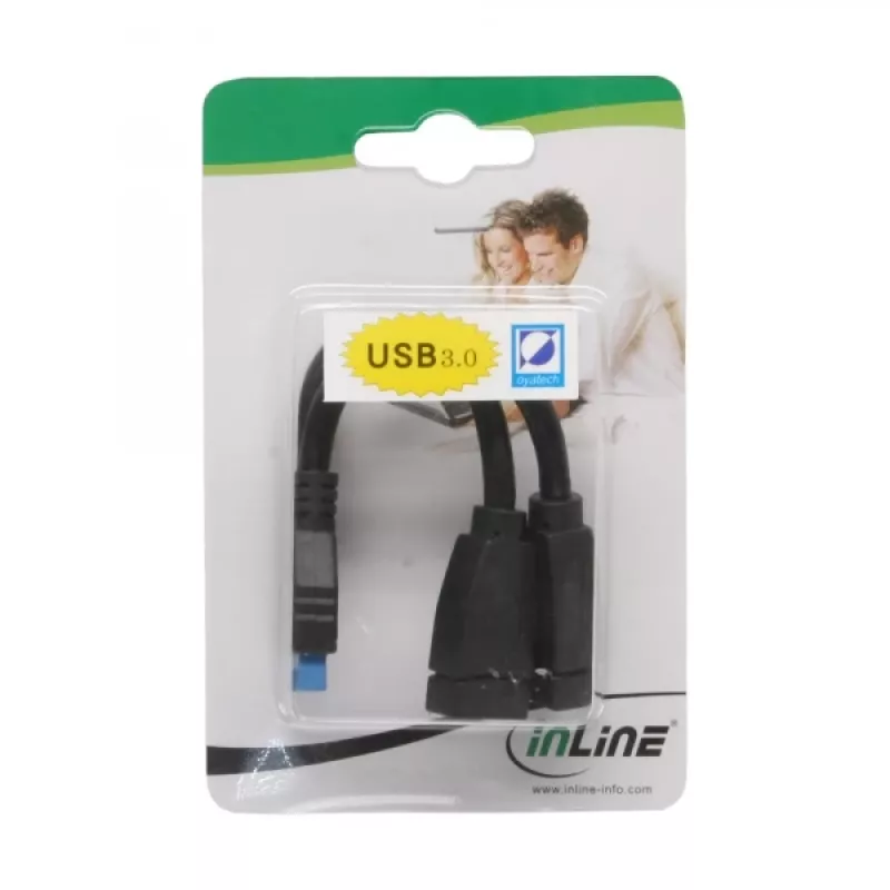 InLine USB 3.0 -adapterikaapeli sisäinen 2x USB Type-A naaras / emolevyn header