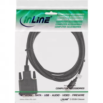 InLine Mini DisplayPort -uros DVI-D 24+1 -uroskaapeli, musta/kulta, 2m