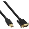 InLine Mini DisplayPort -uros DVI-D 24+1 -uroskaapeli, musta/kulta, 1,5 m