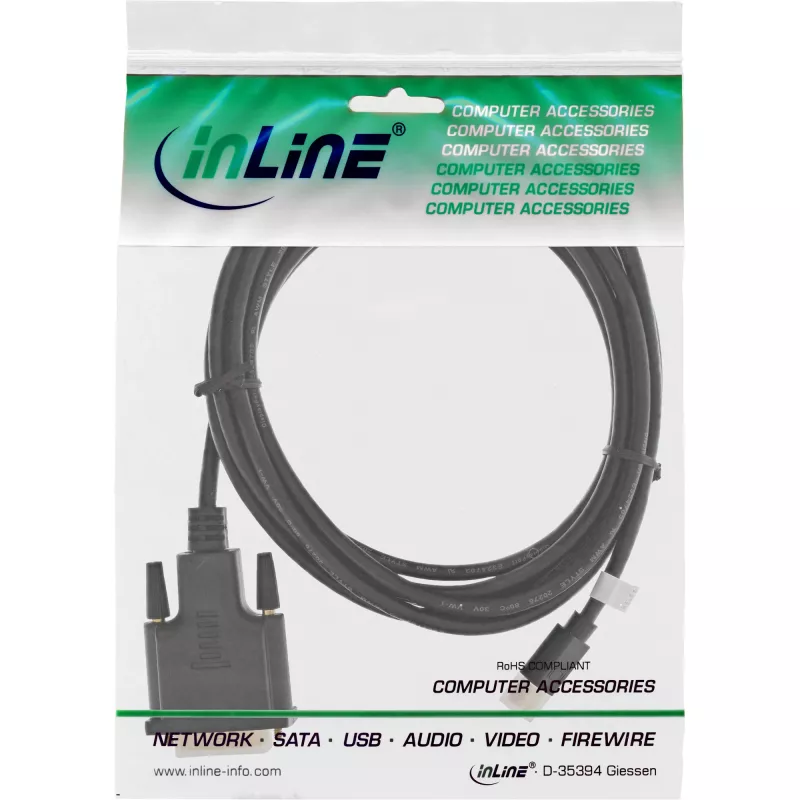 InLine Mini DisplayPort -uros DVI-D 24+1 -uroskaapeli, musta/kulta, 1,5 m