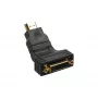 InLine HDMI–DVI-adapteri HDMI-uros / 24+1 naaras 180° kulma kullattu