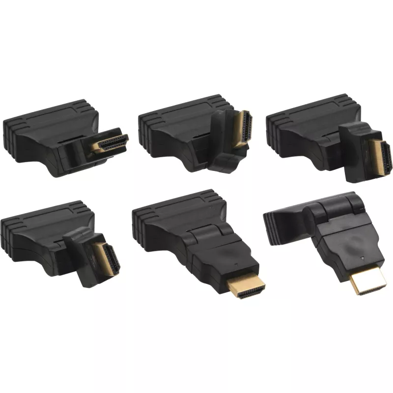 InLine HDMI–DVI-adapteri HDMI-uros / 24+1 naaras 180° kulma kullattu