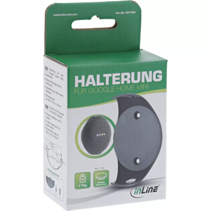 Seinäkiinnike InLine Google Home Mini 23178A