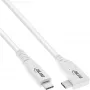 InLine USB4-kaapeli, USB-C, toispuoleisesti kulma, PD 240W, 8K60Hz, TPE, valkoinen, 2m