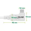 InLine USB4-kaapeli, USB-C, toispuoleisesti kulma, PD 240W, 8K60Hz, TPE, valkoinen, 2m