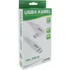 InLine USB4-kaapeli, USB-C, toispuolisesti kulmamallinen, PD 240W, 8K60Hz, TPE, valkoinen, 0,5 m