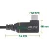 InLine USB4-kaapeli, USB-C, toispuolisesti kulmamallinen, PD 240W, 8K60Hz, TPE, musta, 0,5 m